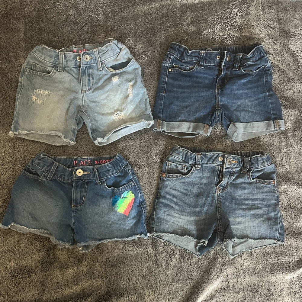Kids Denim Shorts Set - Blue and Light Blue